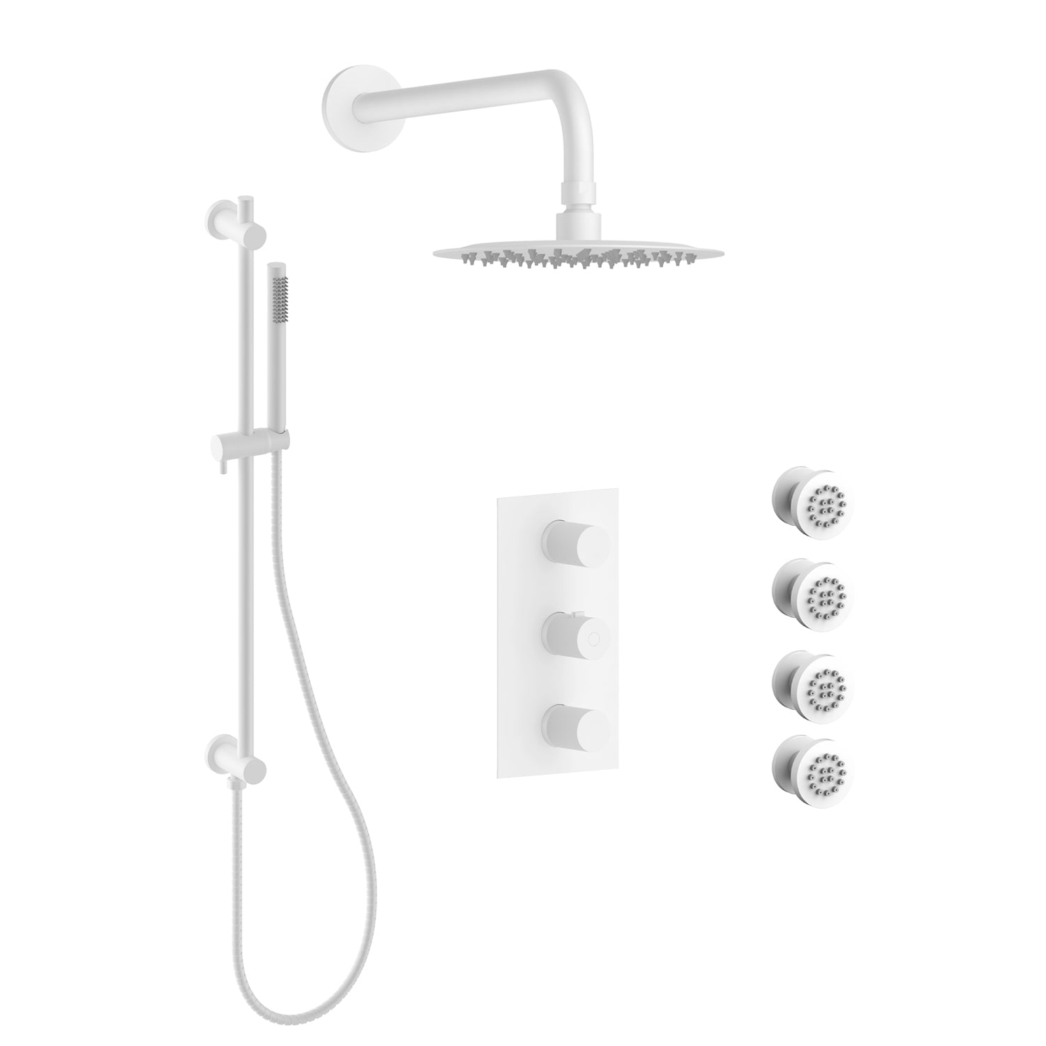 Agua Canada | Vindao-II-W Shower Set With Hand Shower on a Rail With ...