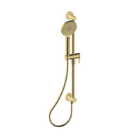 VITALIA-GD Shower rail and handshower with integrated elbow in brushed gold