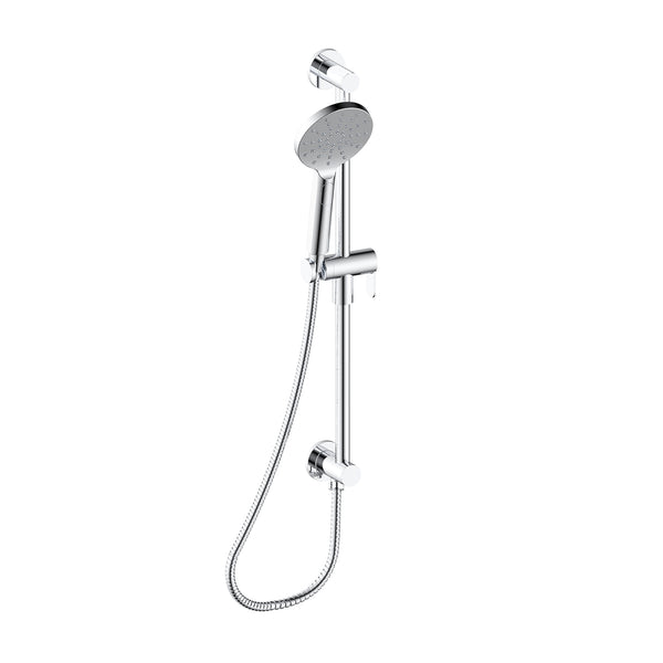 VITALIA Rail de douche et douchette à main avec coude intégré en chrome