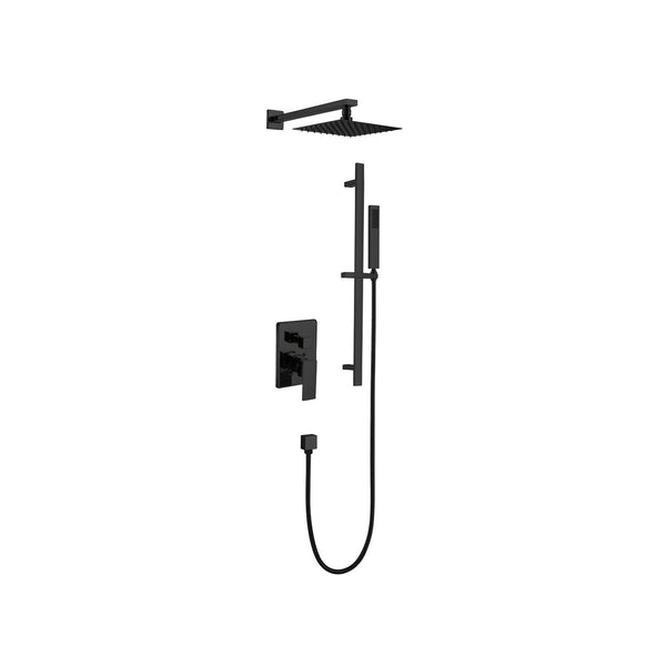 Shower kit: Rain shower and hand shower in matte black