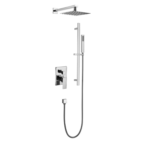 Shower kit: Rain shower and hand shower in chrome II