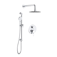 Vivetta Ensemble de robinet de douche avec tête pluie et douchette sur rail avec coude de raccordement intégré