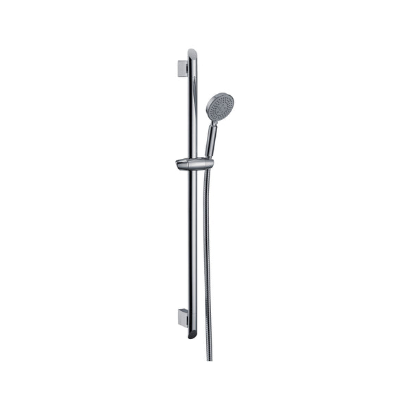 Chrome round hand shower and rail