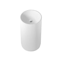 FANNY Matte white pedestal solid surface lavatory