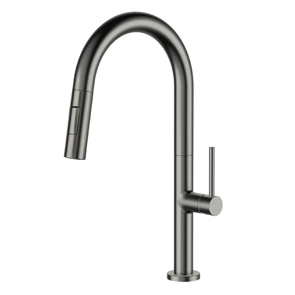 Pull Out Kitchen Faucet Black Stainless & Dual Spray
