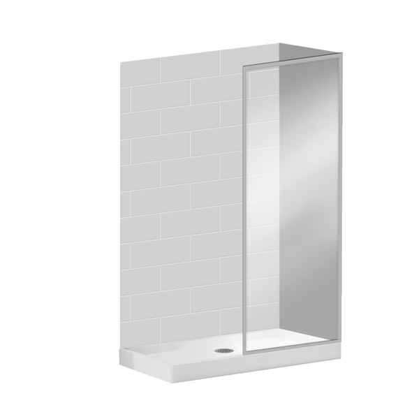 BRUSHED NICKEL FIXED SHOWER PANEL 36''x 79''