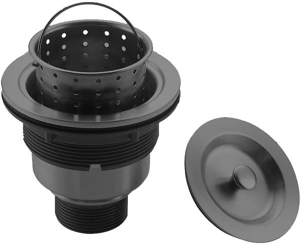 Basket strainer in black stainless