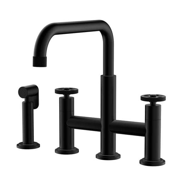 Durable and Stylish: MONROE-BK Matte Black Faucet with Stainless Steel Construction.